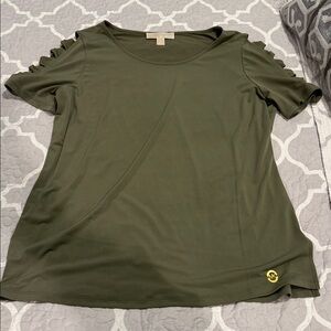 Michael Kors Olive Green Short Sleeve Top